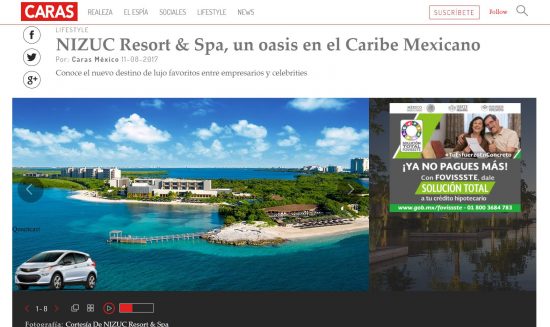Nizuc Cancun revista "Caras"